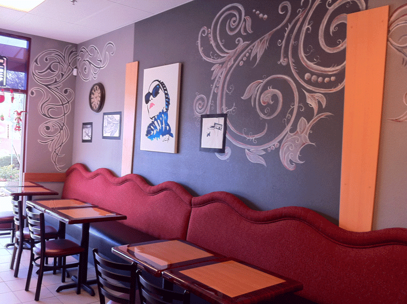 Nana D's Boutique French Bakery wall seats