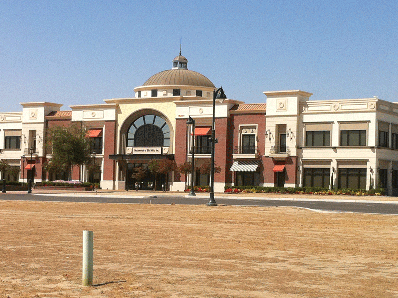 office building with architectural trim